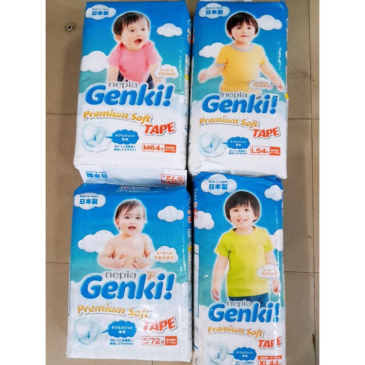 Bỉm GENKI Dán S72/M64/L54/XL44 [ Chính hãng ]