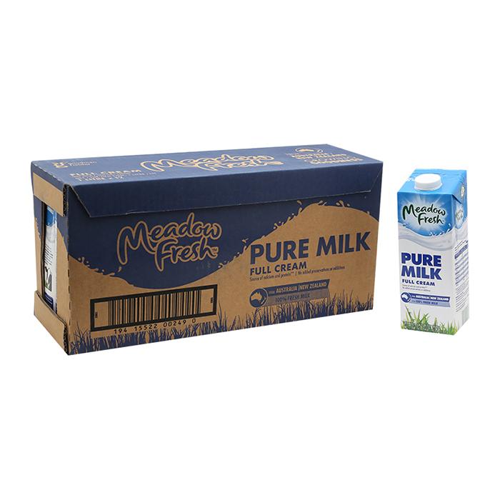 SỮA TƯƠI TIỆT TRÙNG MEADOW FRESH NGUYÊN KEM FULL CREAMThùng 12 Hộp 1L