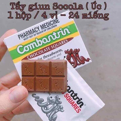 Tẩy Giun Socola Úc Combantrin - VỈ 6 VIÊN