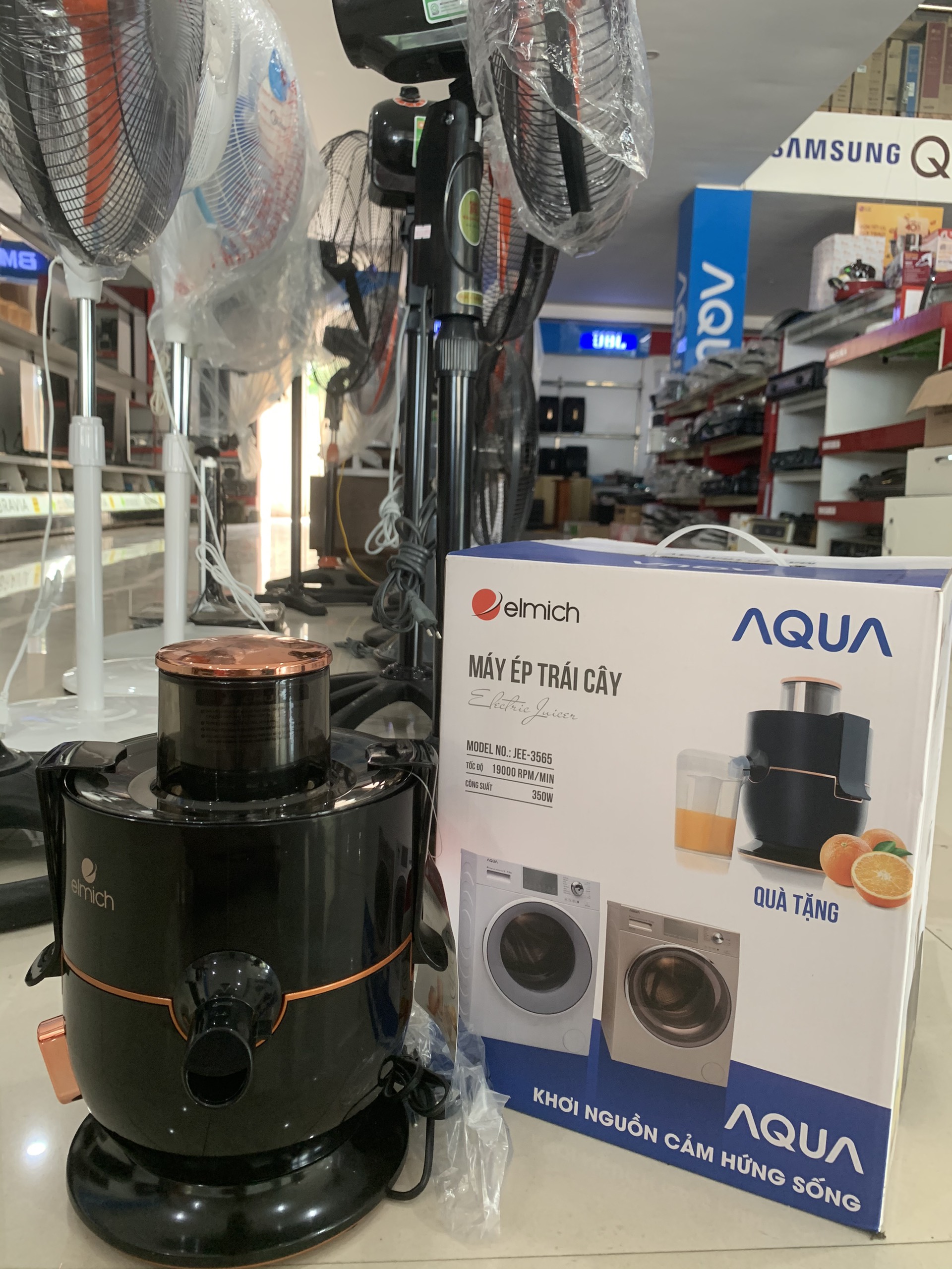 Máy ép trái cây elmich jee-3565 - hàng quà tặng của aqua