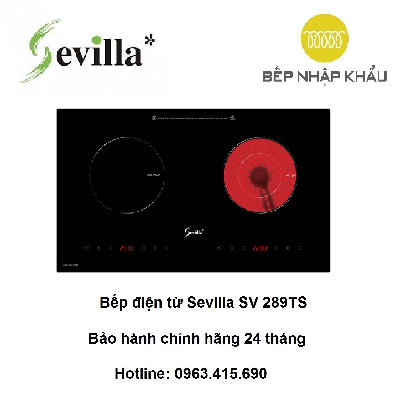 Bếp điện từ Sevilla SV 289TS, thiết kế đẹp mắt, tinh tế, nhiều tính năng thông minh, giúp nâng cao hiệu quả nấu nướng, tiết kiệm điện năng