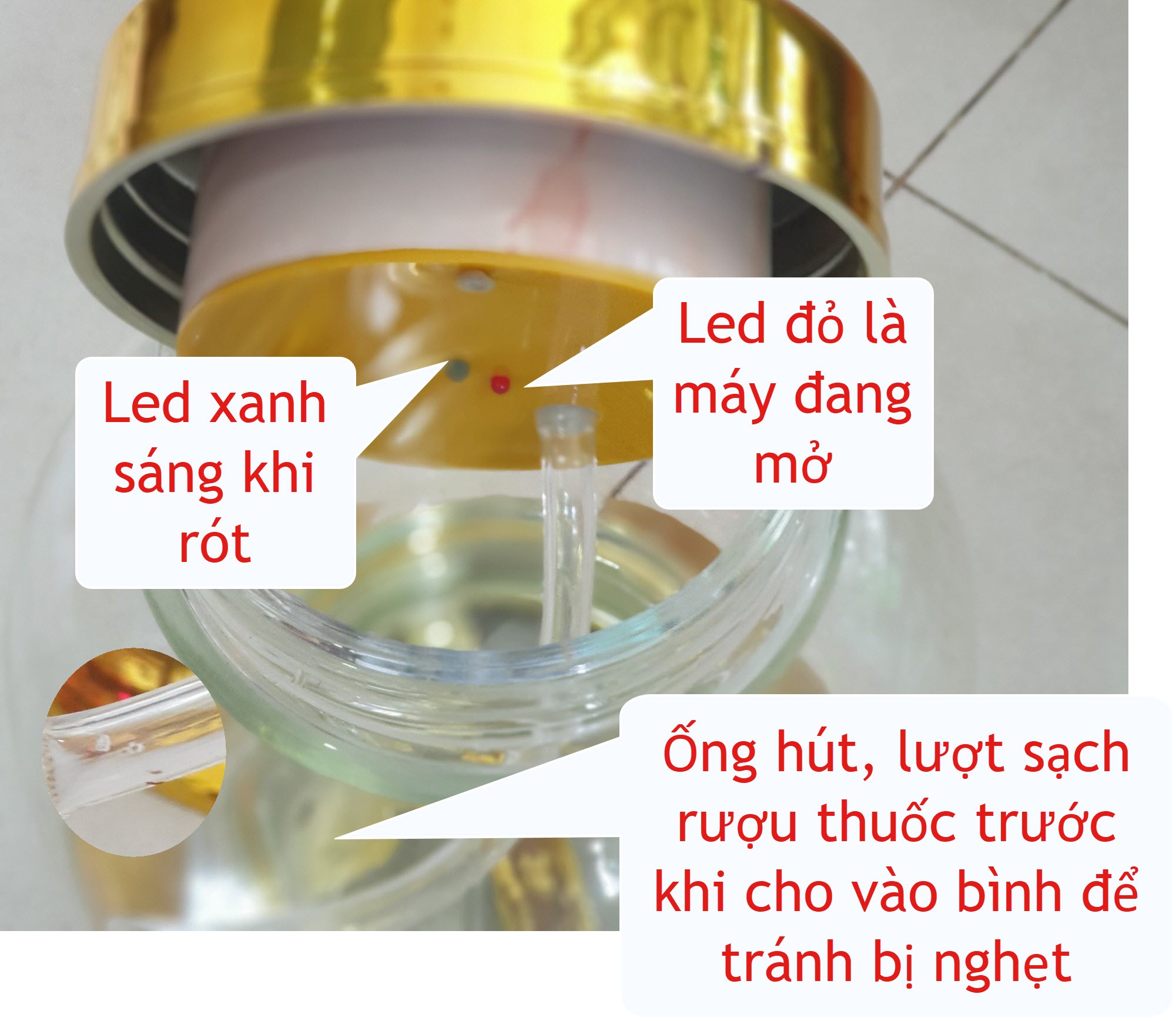 Bình rót ruou tự động cảm ứng V3