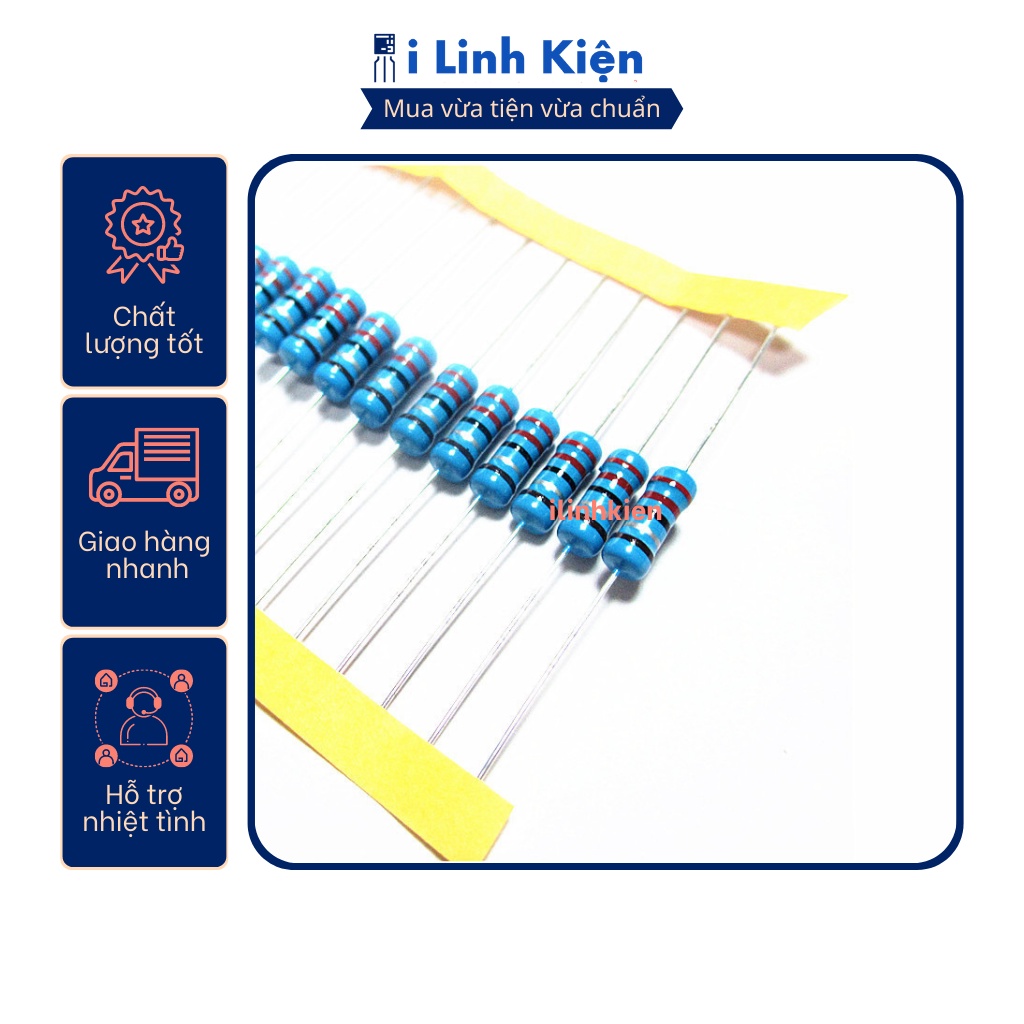 Điện trở vạch 2W 270K - 2M 1% chân đồng (túi 10 con)