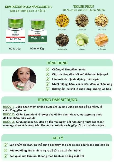Kem rạn da Multi 16 [CHÍNH HÃNG ATHENA] hũ 20gr