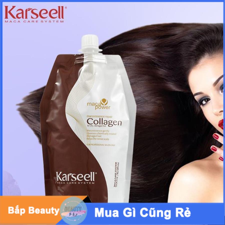 [HCM]Kem ủ tóc Kem phục hồi giảm gãy rụngdưỡng tóc mềm mượt Collagen Karseell Maca 500ml