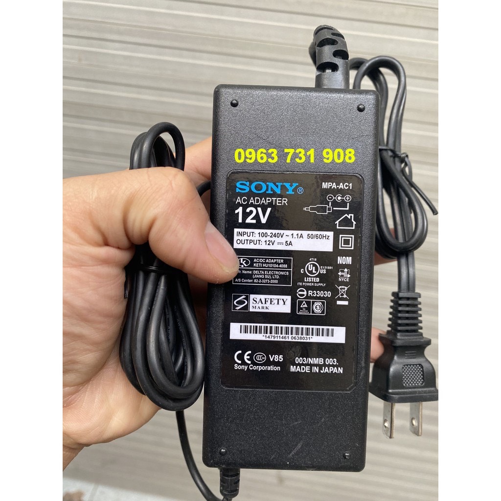 Adapter nguồn Sony 12V 5A bảo hành 12 tháng