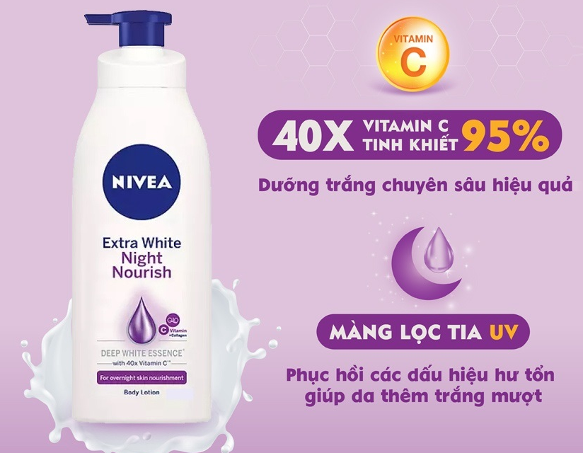 Sữa dưỡng thể trắng da Nivea Extra White 350ml (tùy chọn mẫu)