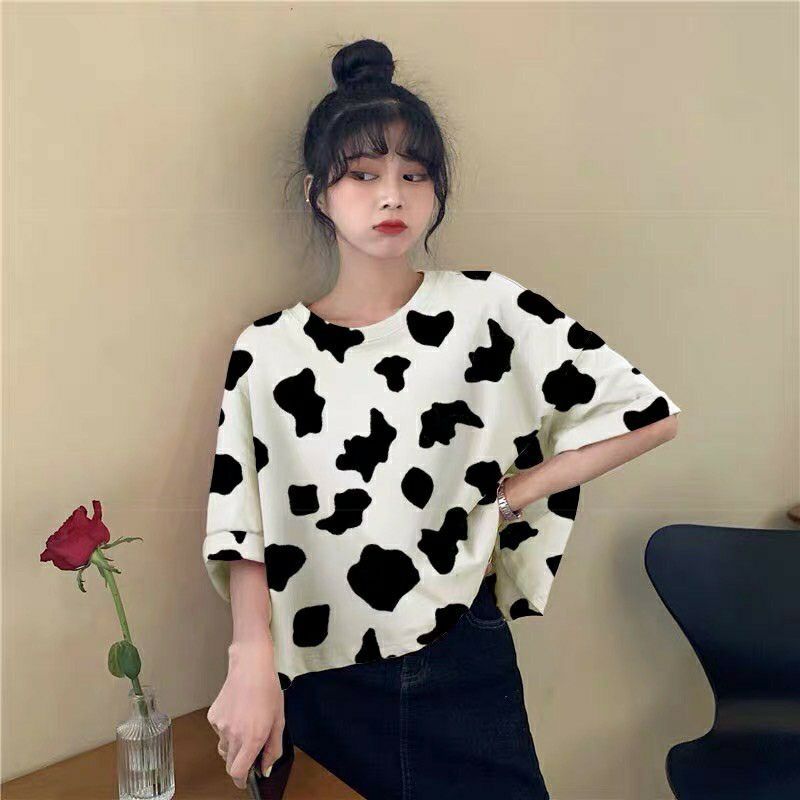 Áo Croptop Bò Sữa dáng rộng hottrend