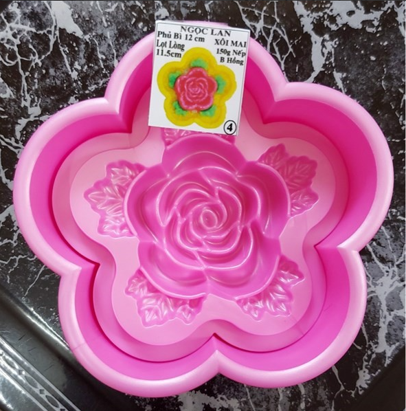 Khuôn xôi bông mai hình hoa hồng, hoa sen, hoa cúc 12cm