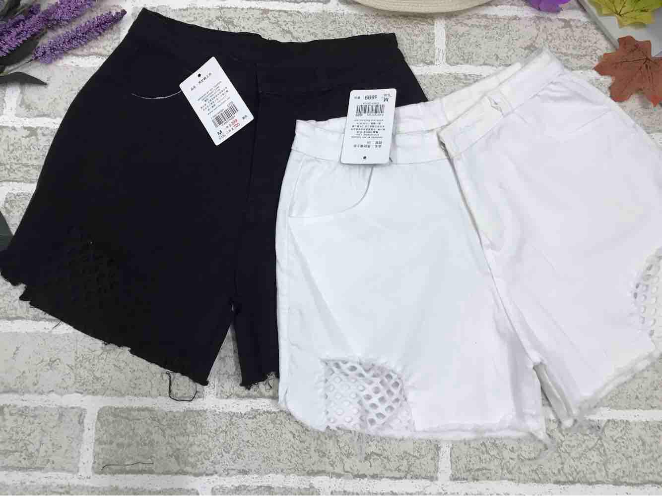 Quần đùi nữ phối lưới cao cấp chất kaki co giãn
