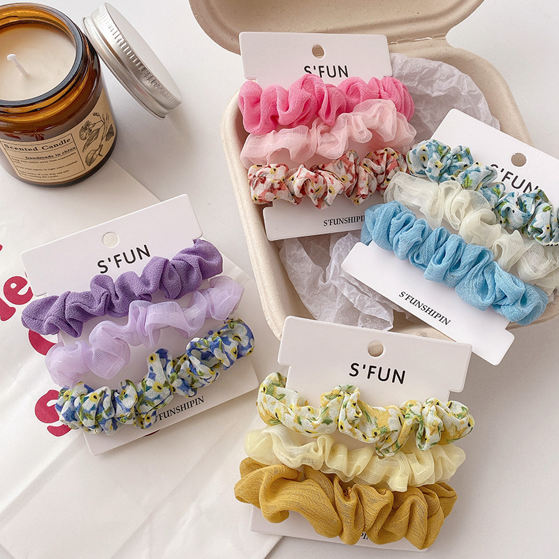 Set 3 cột tóc scrunchies xinh xắn- UniLabel
