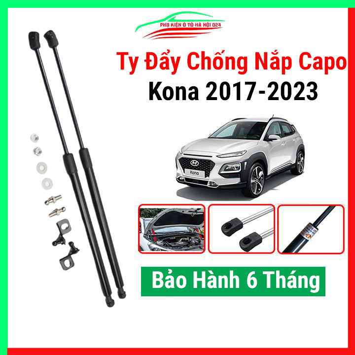 Bộ 2 ty thủy lực chống nắp capo Hyundai Kona 2017-2023, ben hơi đẩy capo ô tô có kèm phụ kiện