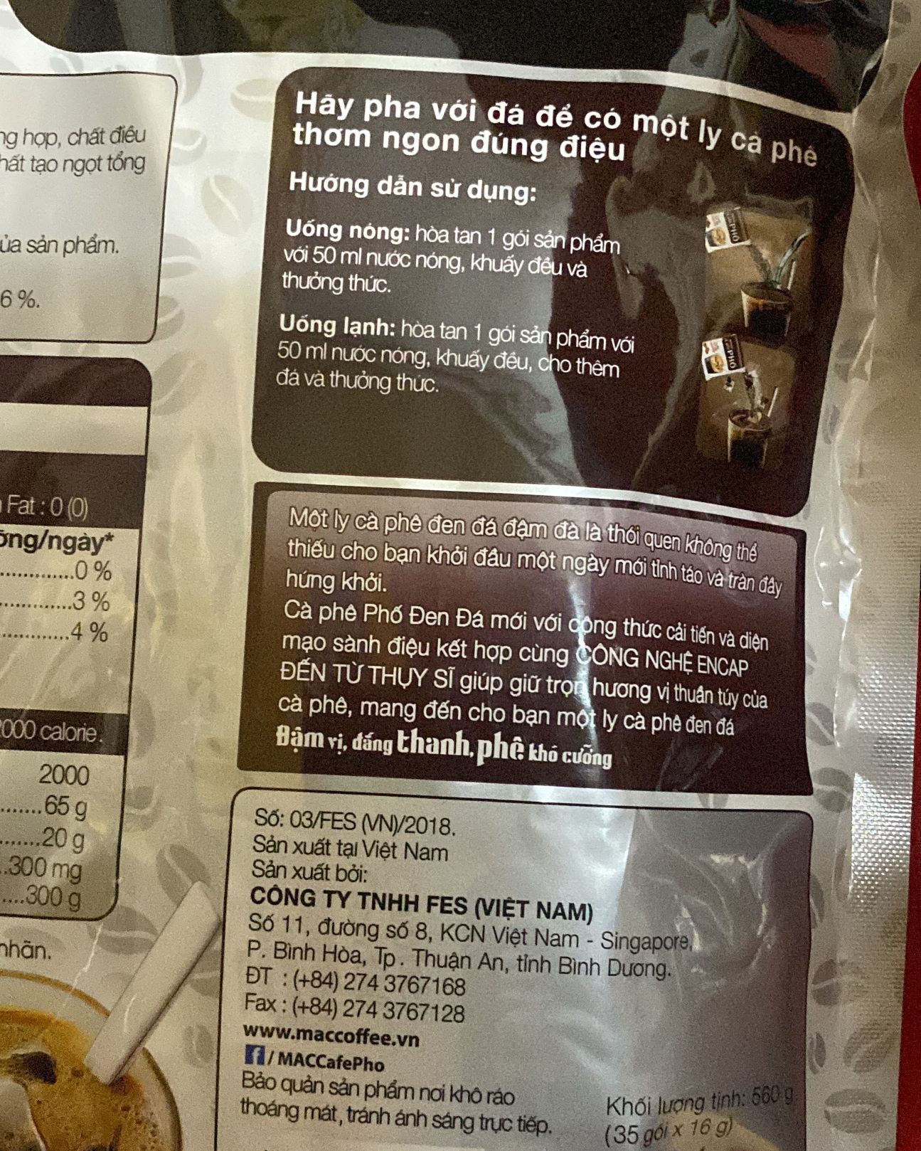 Cà Phê Phố Cà Phê Đen đá 800g (50 gói x 16g)