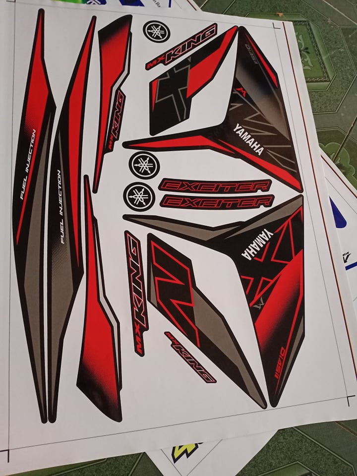 Tem rời ex 150 mxking 2019 đỏ xám xe đen