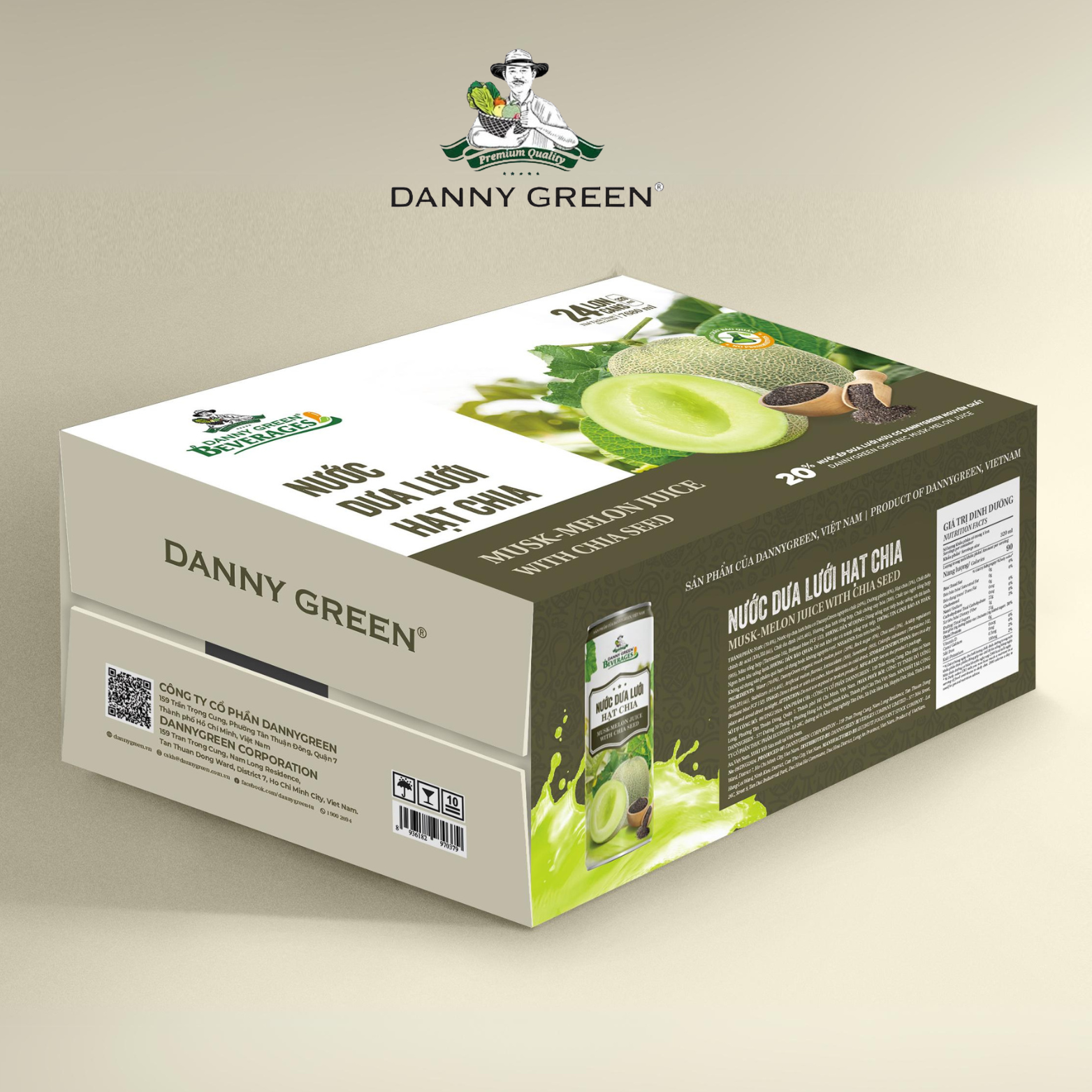 Nước Dưa Lưới Hạt Chia DannyGreen