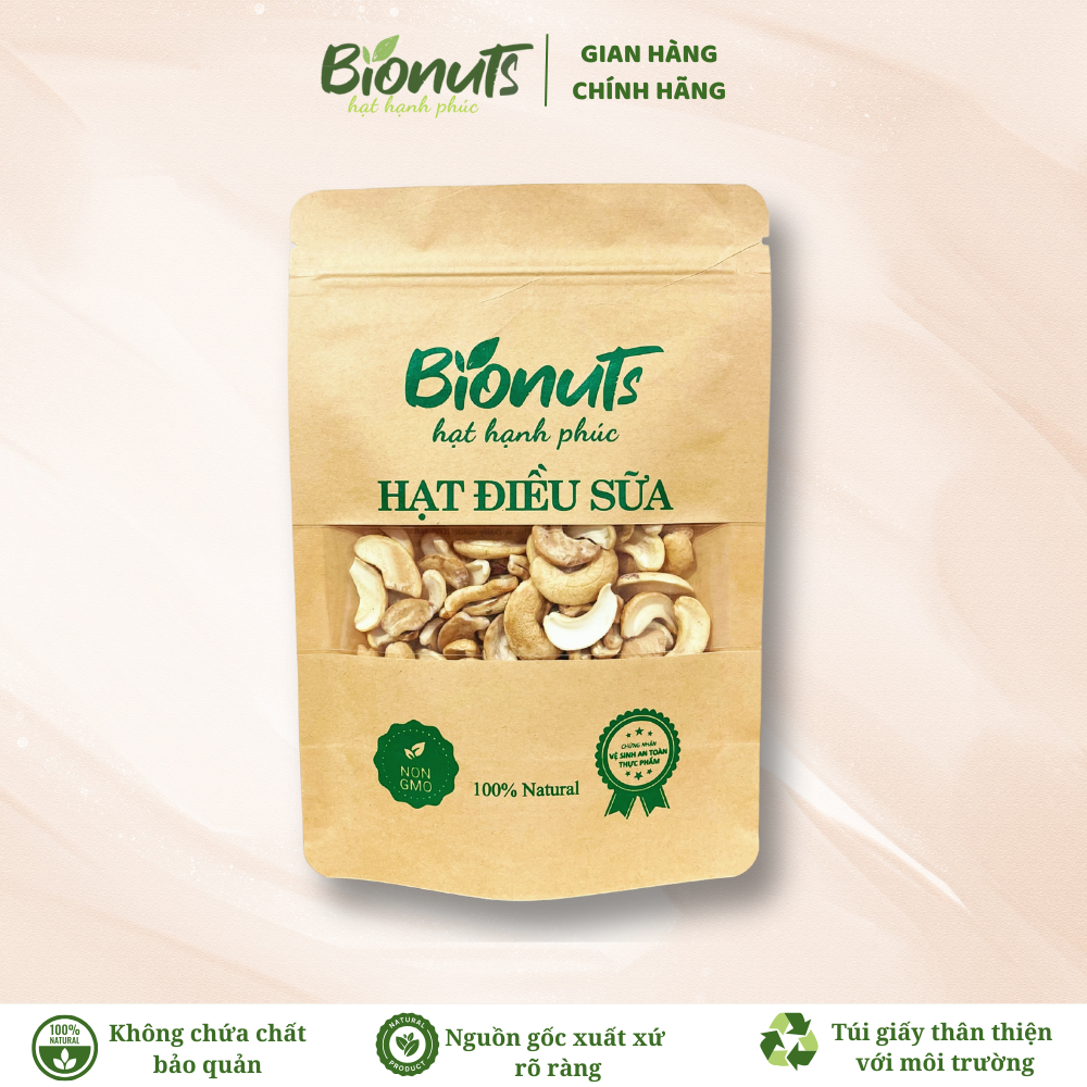 Bionuts Roasted Organic Cashew Nuts 200g - Made in Binh Phuoc, Naturally Rich in Fat, Rich in Protein, Good for the Heart,..
