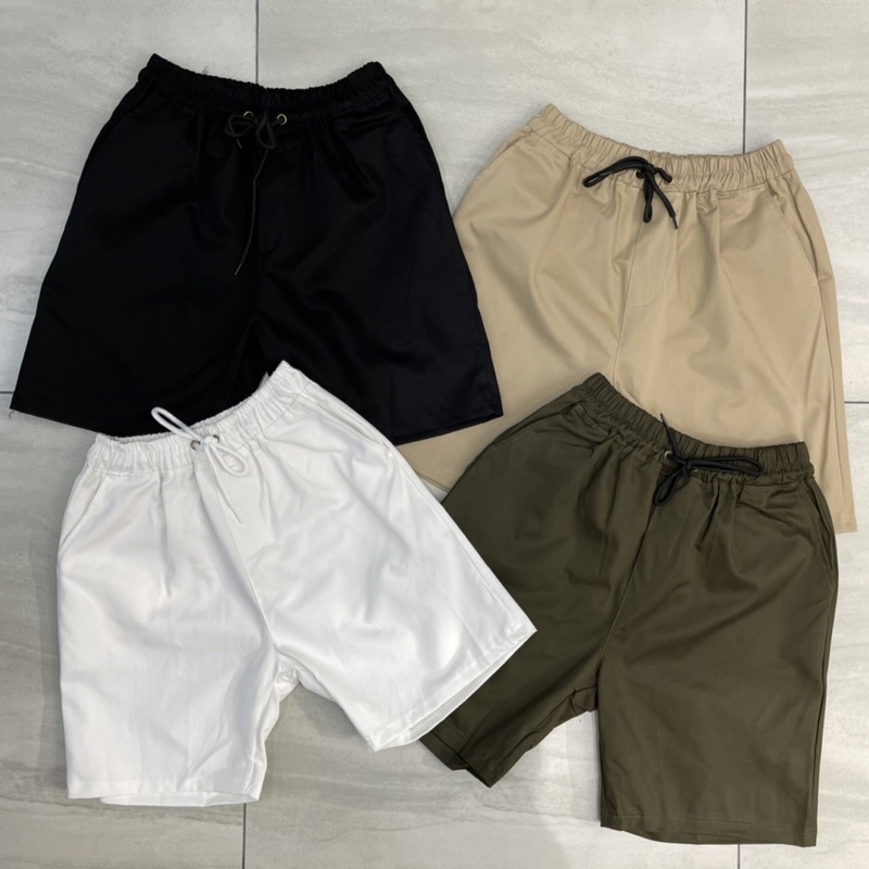 Quần short kaki đen phong cách unisex - Gin Store 03