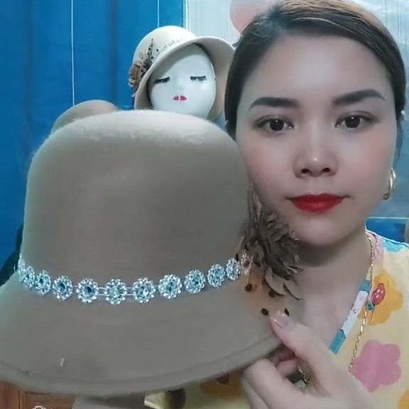 Mũ Ép Dạ Nỉ Tiểu Thư Nơ Hoa