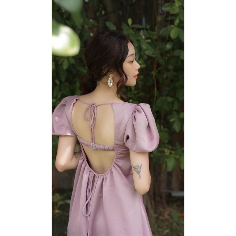 Đầm Lụa Rút Nơ Lưng - Mona Dress
