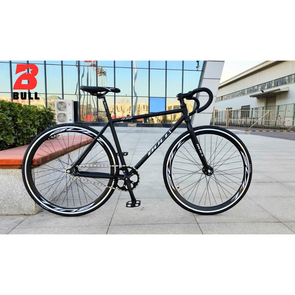 Xe đạp thể thao Fixed Gear Bull tay cong ( có bộ phanh tay, líp thường)