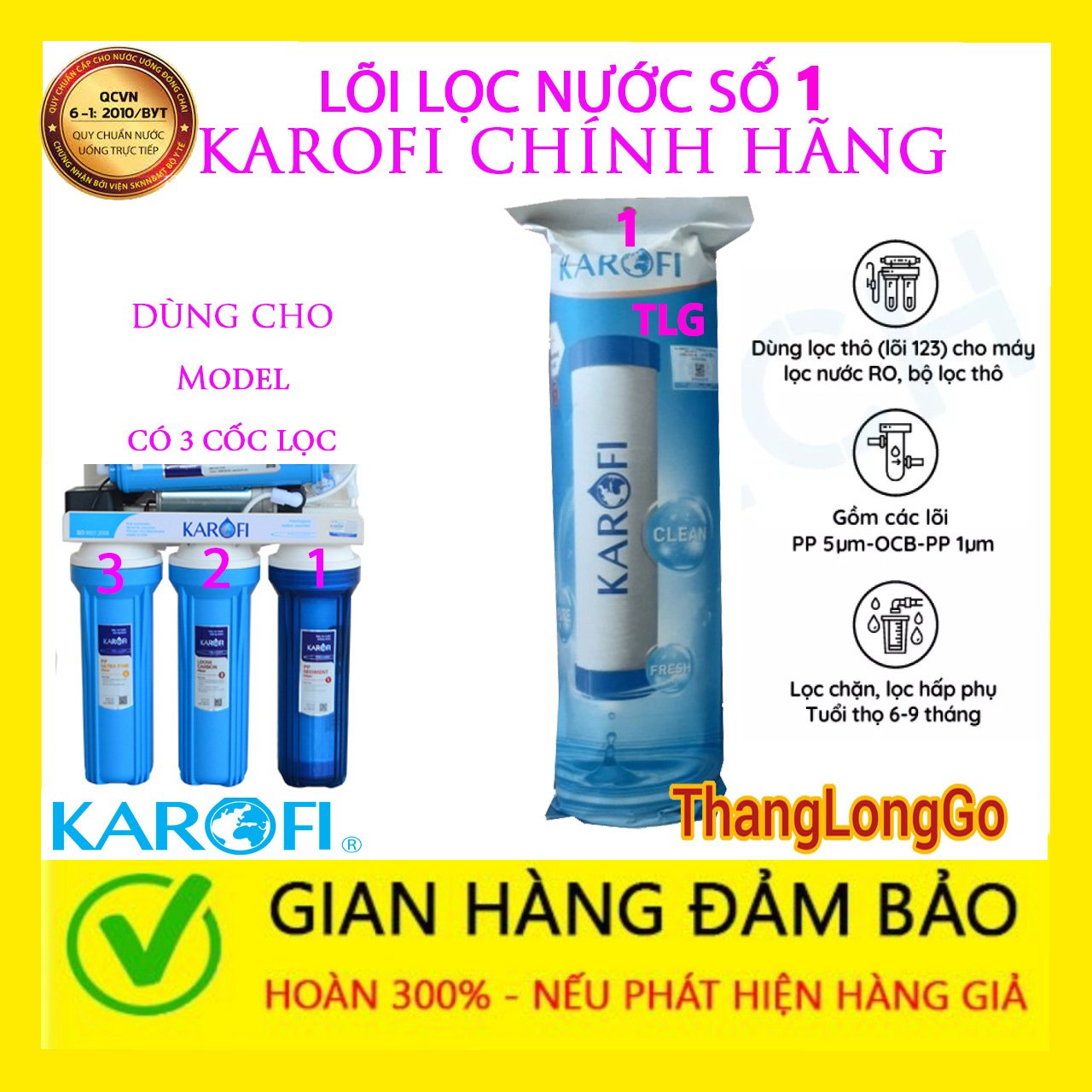 LÕI LỌC NƯỚC KAROFI SỐ 2