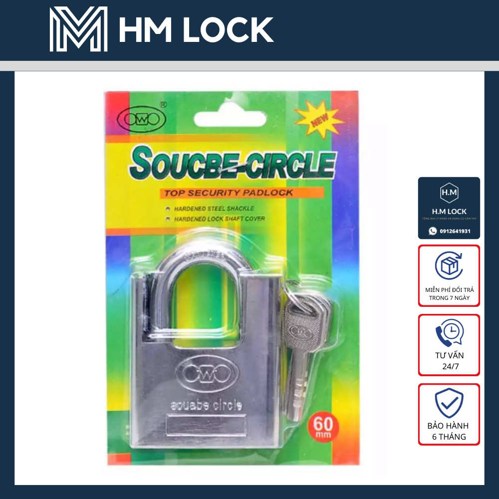 Ổ KHOÁ CHỐNG TRỘM - SIZE 50, 60MM - CHỐNG CẮT CỰC TỐT - THÉP CR-V SIÊU CỨNG, CHỐNG NẮNG MƯA - HM LOCK
