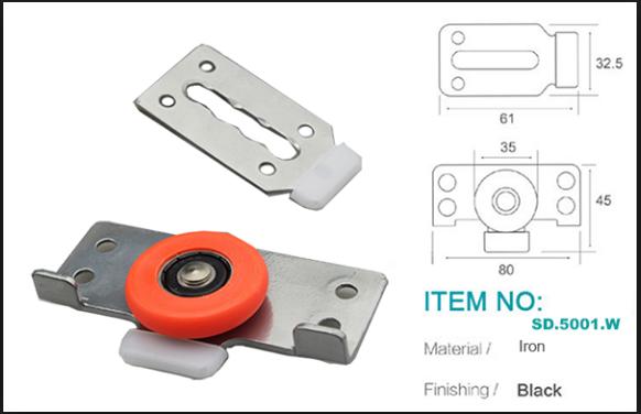 Hộp 2 Bánh xe cửa lùa tủ áo