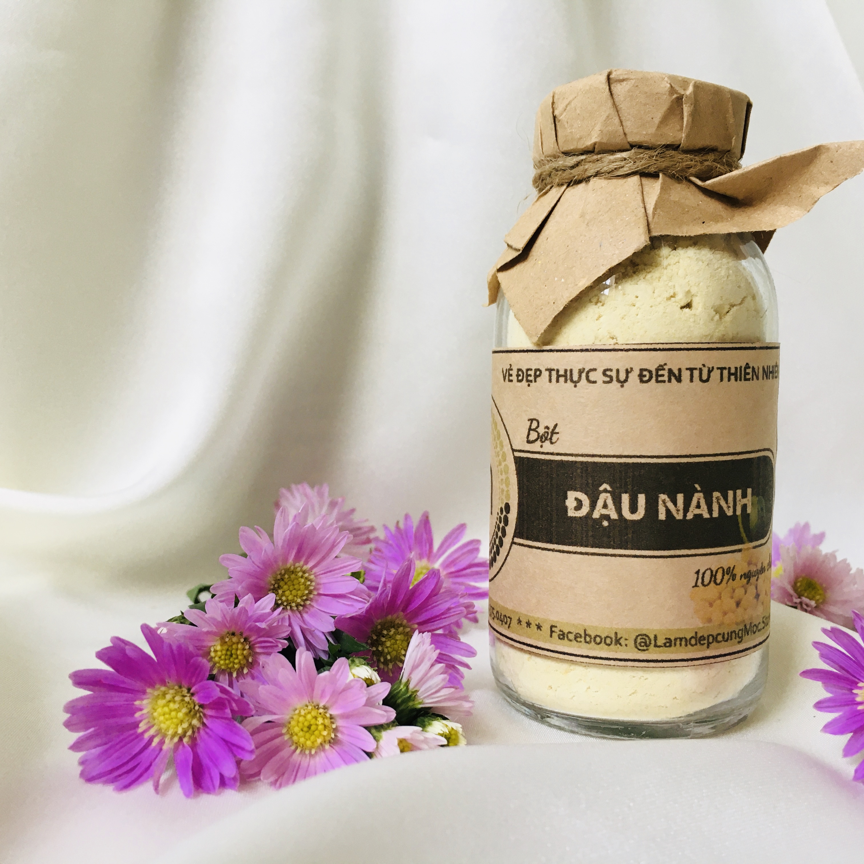 Bột đậu nành nguyên chất đắp mặt nạ MỘC - tẩy tế bào chết, dưỡng ẩm, se khít lỗ chân lông, ngăn ngừa lão hóa túi dùng thử 10g, chai 100ml và 200ml handmade