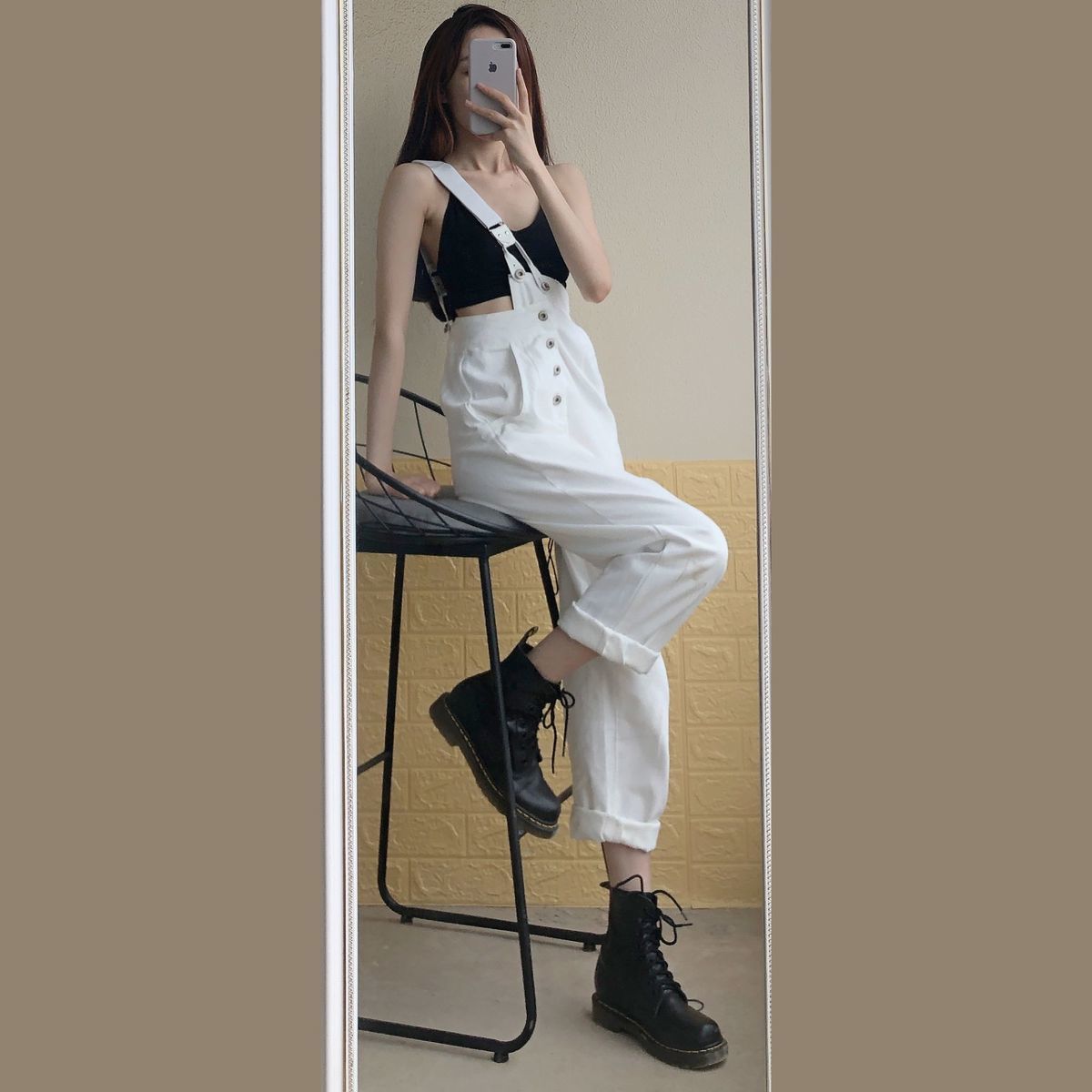 Quần Yếm Denim Cạp Cao Hottrend 2021