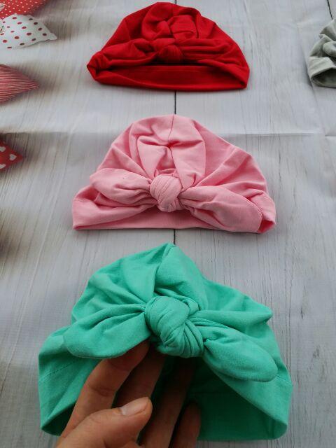 [HCM]Nón mũ turban thắt nơ cho bé từ 0 đến 2 tuổi
