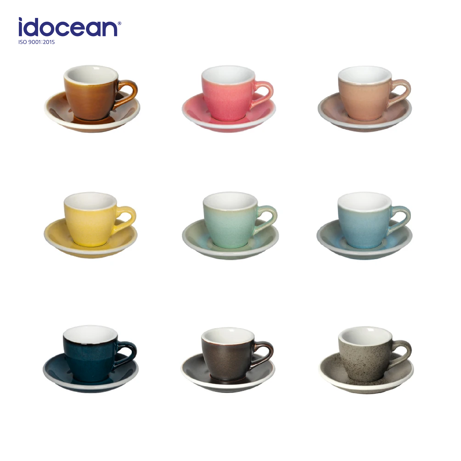 Ly Cà Phê Egg 80ml Espresso Cup & Saucer (Màu Potters) - Loveramics