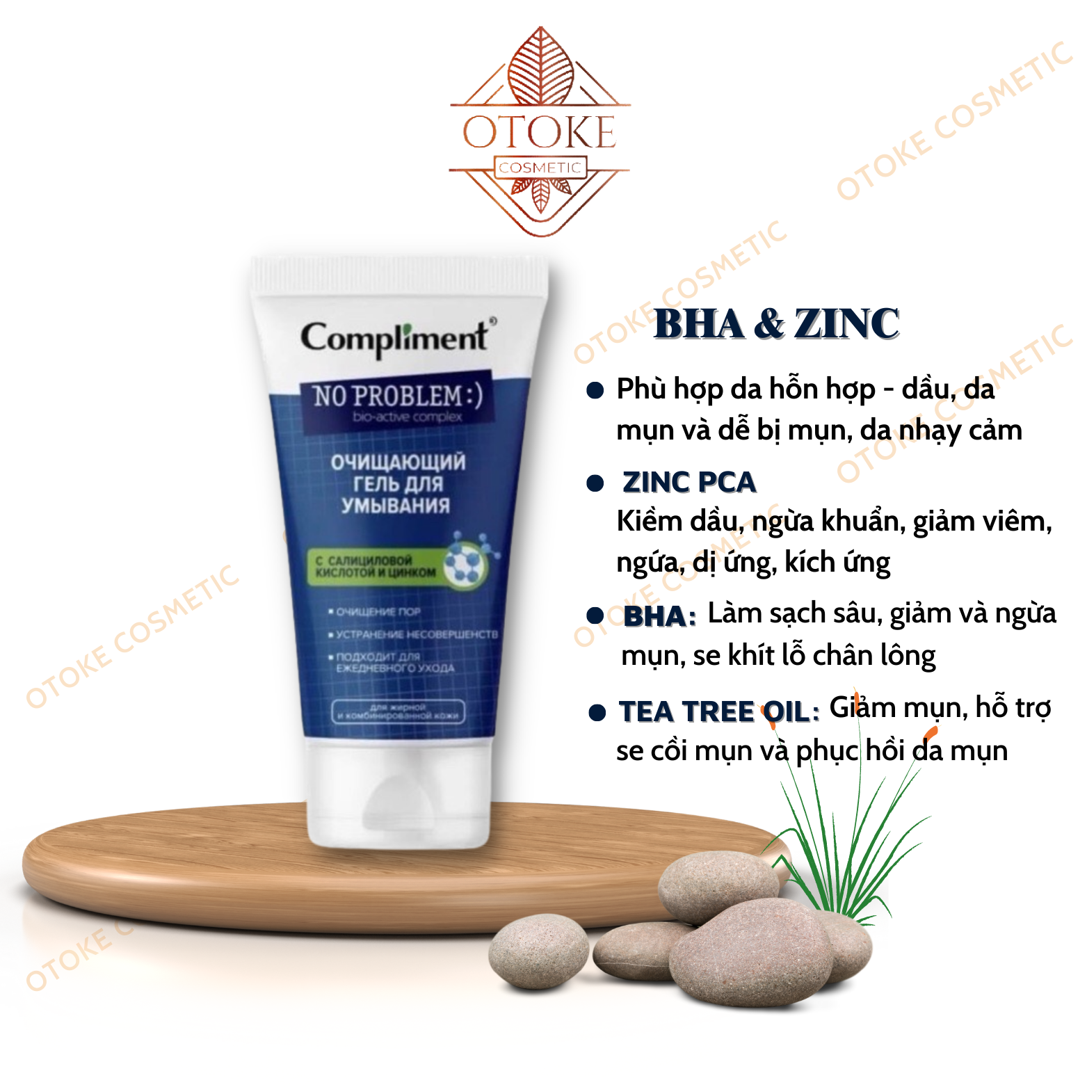 Sữa rửa mặt Compliment NO PROBLEM chứa Salicylic Acid Tea Tree 200ml