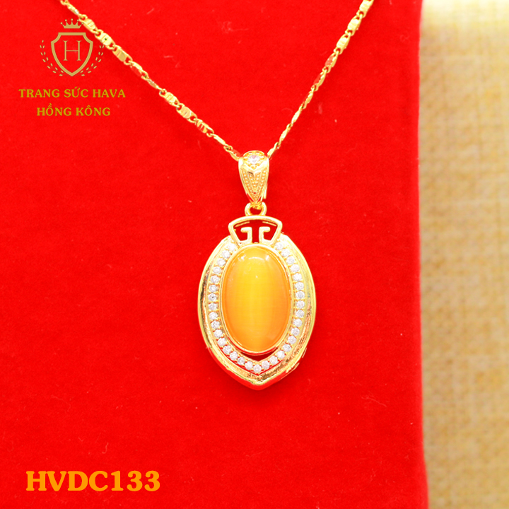 Women necklace 24k gold plated titanium rhinestone pendant necklace-Hava Hong Kong jewelry