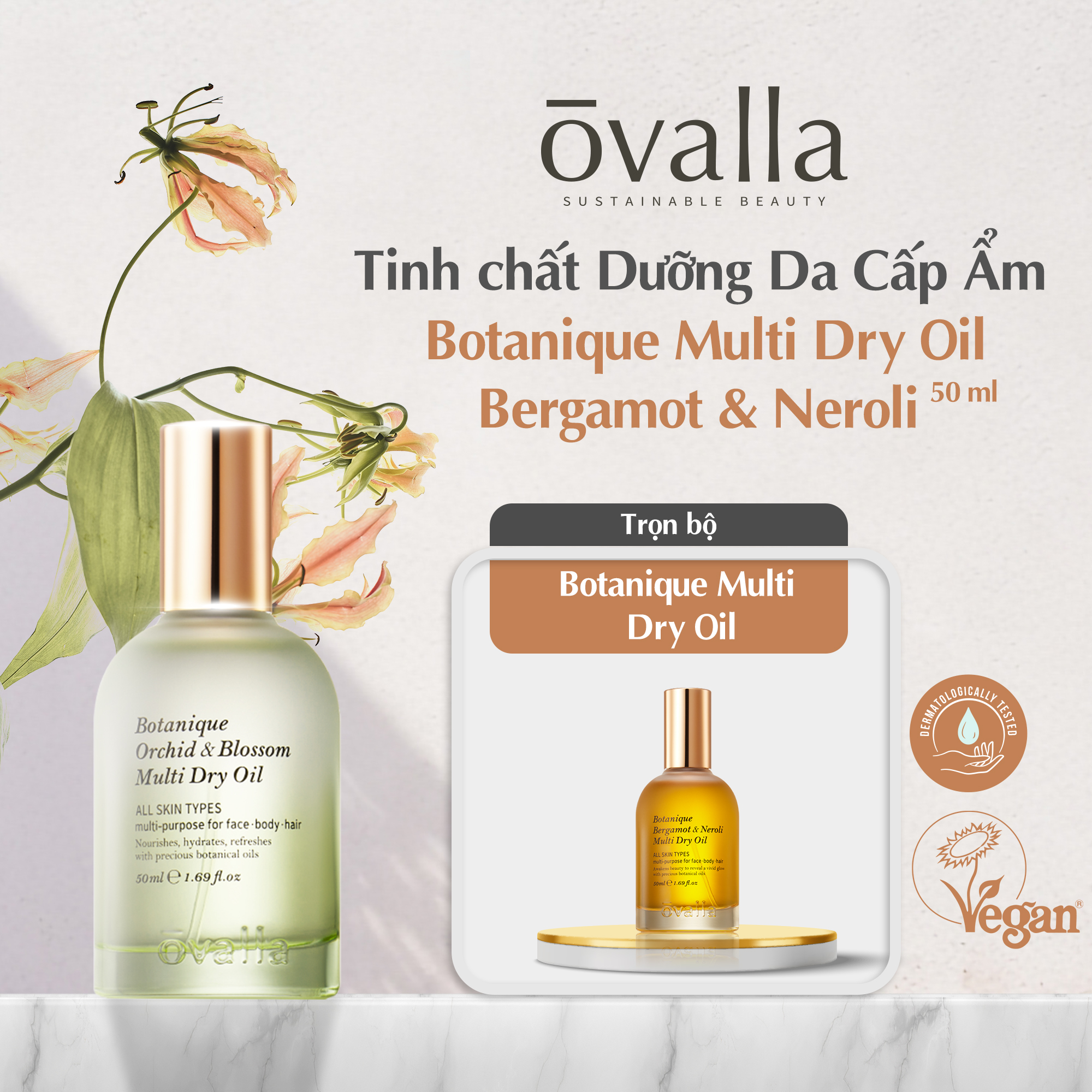 Dầu Dưỡng Khô Đa Năng Ovalla Botanique Orchid & Blossom Multi Dry Oil ...