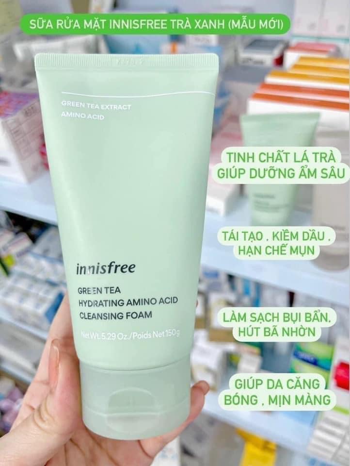 Sữa rửa mặt trà xanh Innisfree mẫu mới