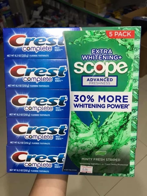 [HÀNG NHẬP MỸ] Kem Đánh Răng Crest Complete Extra 35% Whitening Scope 232g
