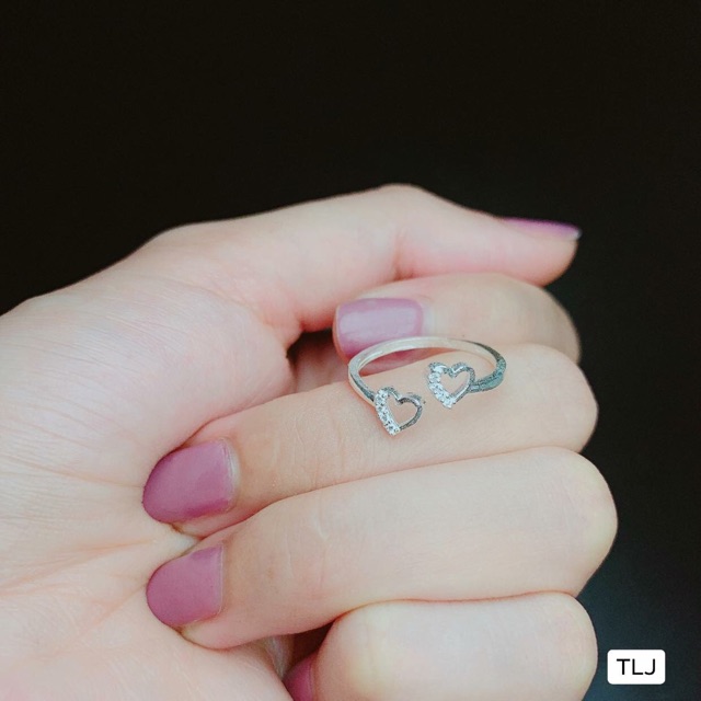Nhẫn tim đôi bạc ta