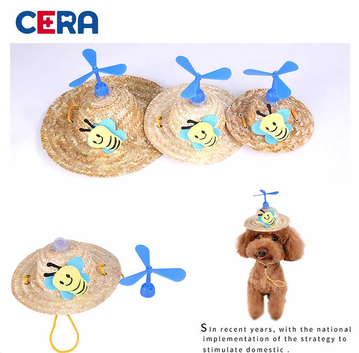 Nón Cối Tròn Có Quạt Cho Chó Mèo - Nón 003