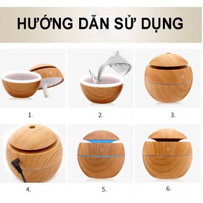 Máy xông tinh dầu gỗ nhỏ gọn