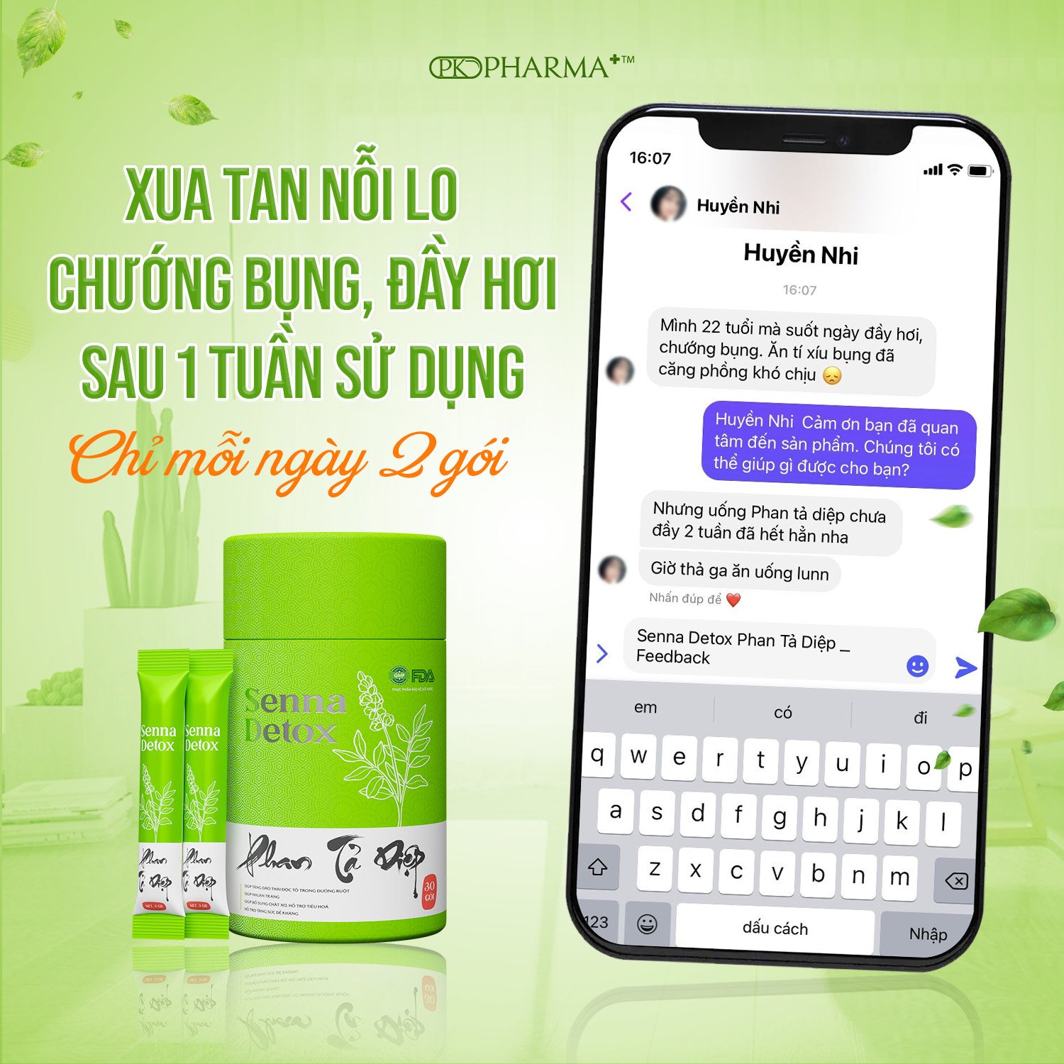 [10 GÓI] PHAN TẢ DIỆP SENNA DETOX - THẢI ĐỘC RUỘT PKPHARMA DR LACIR