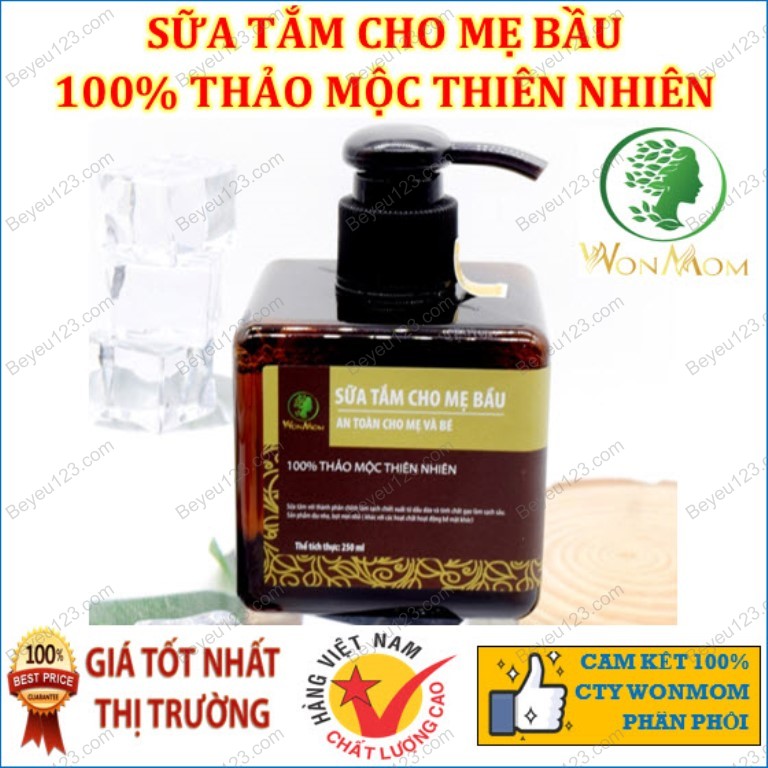 Sữa tắm thảo mộc thiên nhiên dưỡng da 250ml Wonmom - Cho mẹ bầu và sau sinh (Việt Nam)
