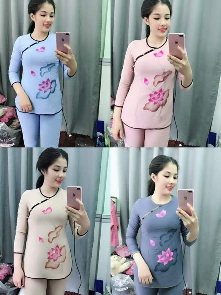 [HCM]ĐỒ LAM ĐI CHÙA NỮ - THUN VIỀN TRÒN BÔNG VẼ