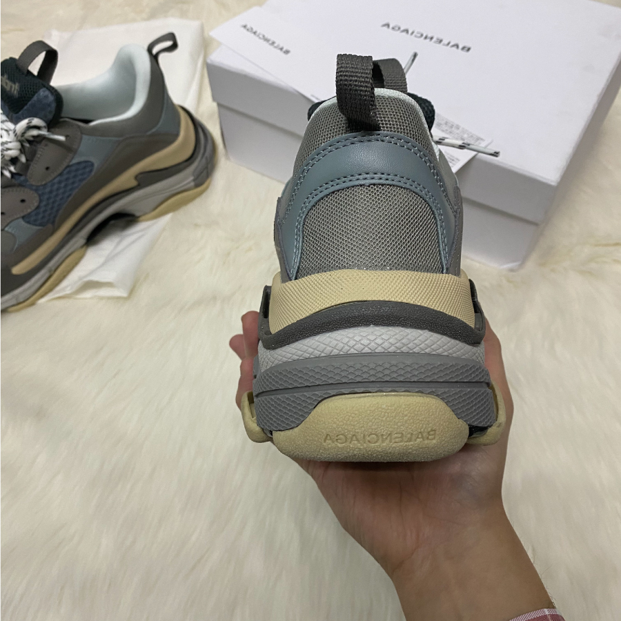 [Full Box & Tặng Vớ] Giày thể thao Sneaker Balenciga TripleS Ghi bạc