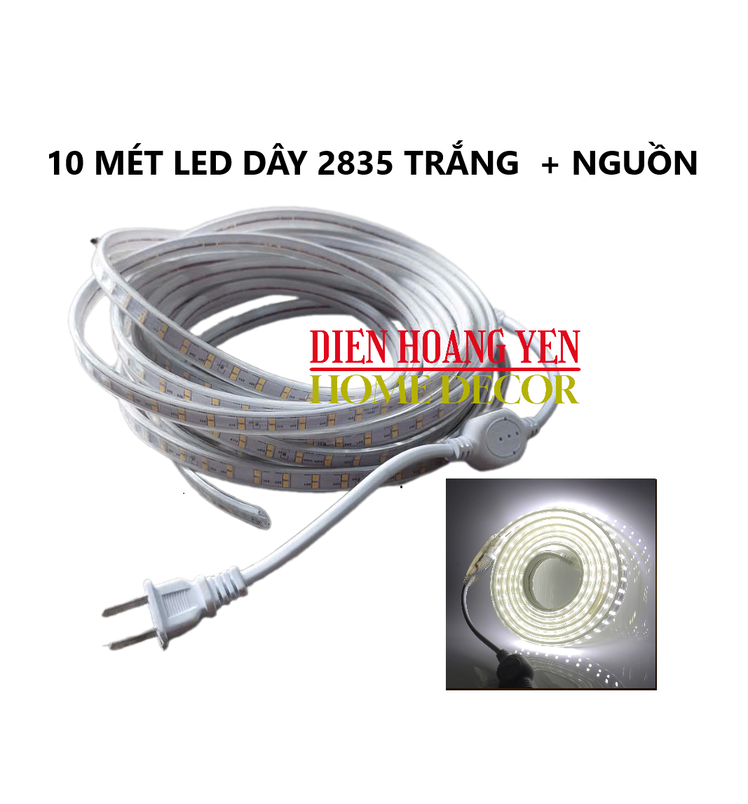 Đèn LED dây đôi 2835 - 10 MÉT - CÓ DÂY NGUỒN