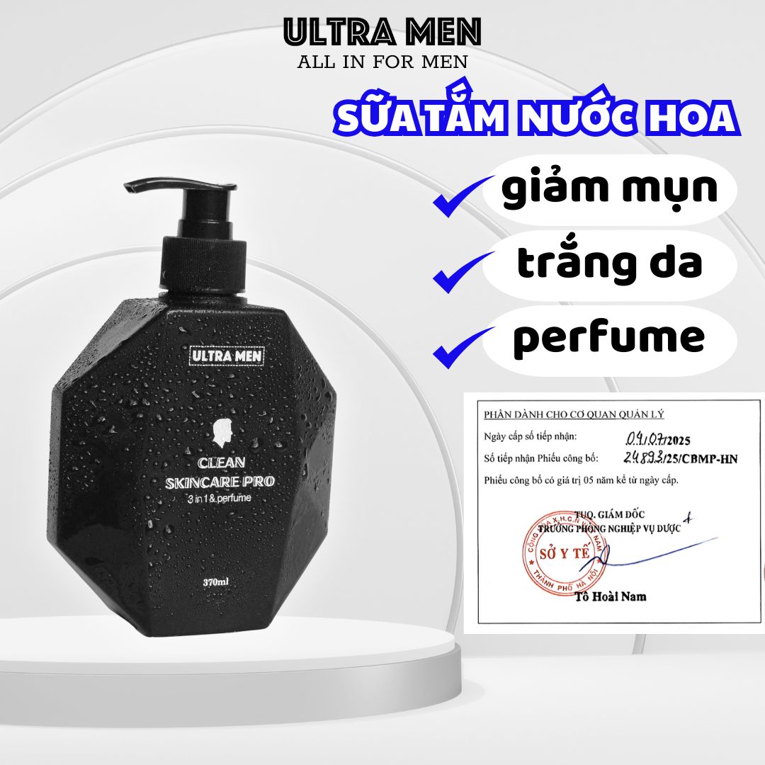 Sữa tắm nam Ultra men cao cấp giúp da trắng sáng 370ml