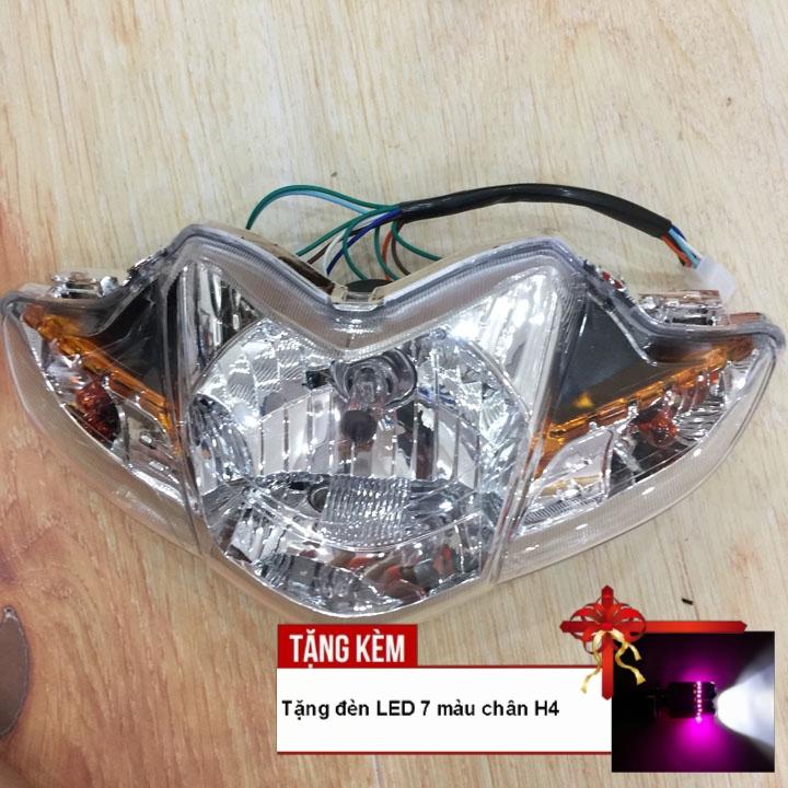 [QUÀ CHẤT - TẶNG ĐÈN LED 7 MÀU CHÂN H4] Đầu đèn pha xe WAVE S110, RSX bóng tròn siêu sáng