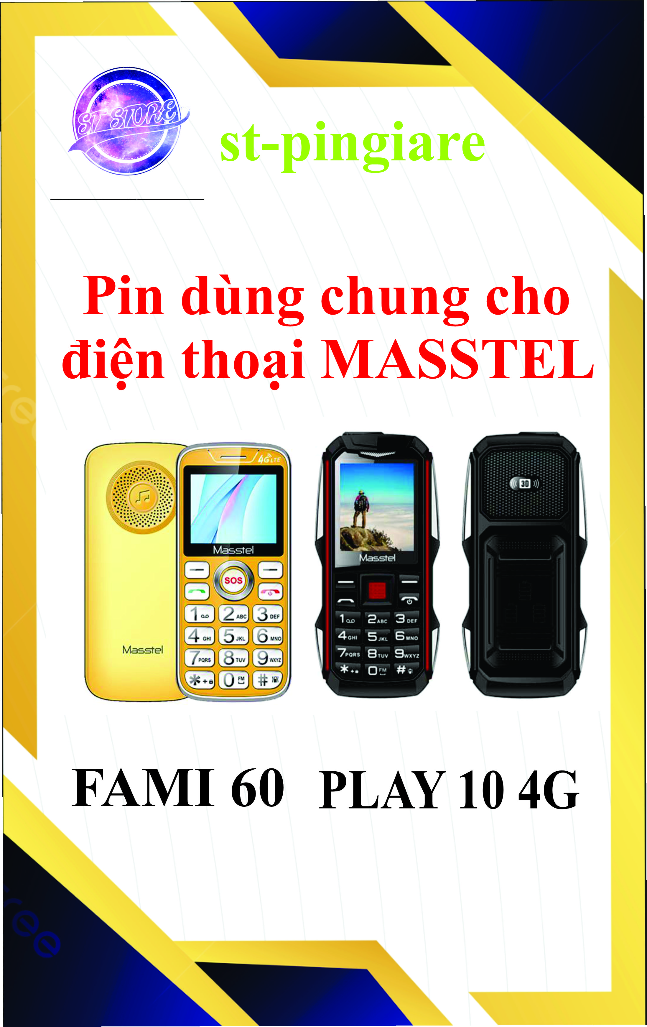 Pin Masstel Play 10 4G chính hãng