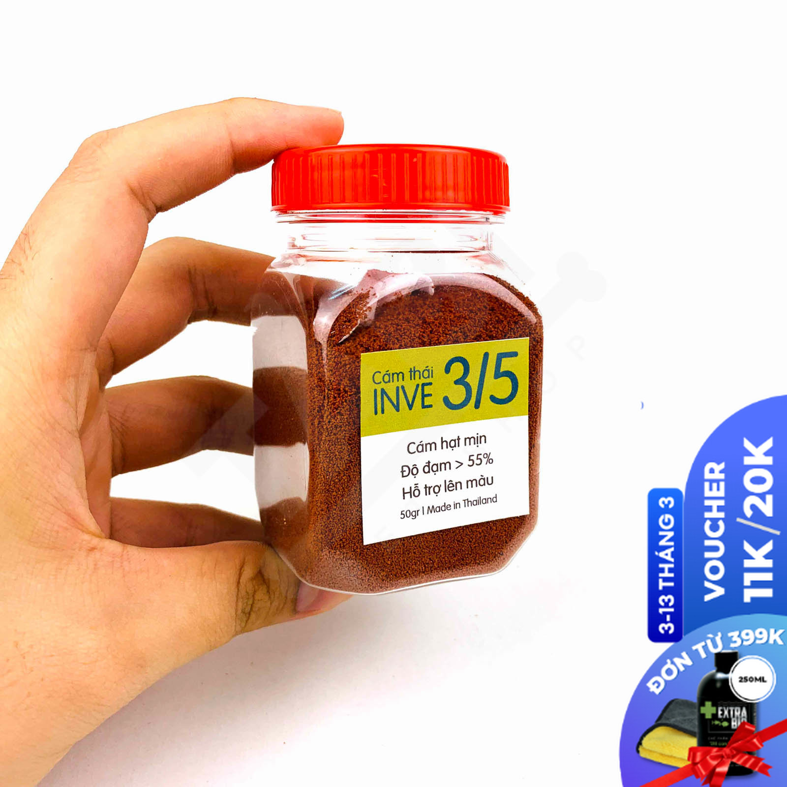 Hủ 50g Thức Ăn Cá Cám Thái Inve 3/5 Cho Cá Beta, Guppy, 7 Màu, Cá Vàng...
