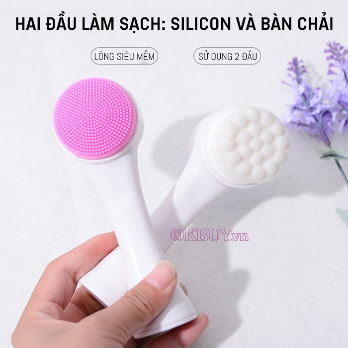 Máy Rửa Mặt, Cọ Rửa Mặt 2 Đầu Hàn Quốc Siêu Hót