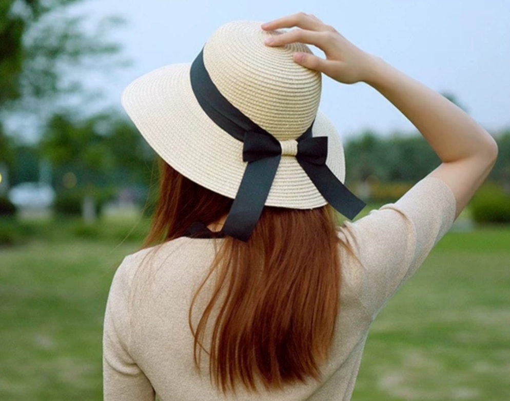 Nón Cói Vành Cụp Nơ Đen